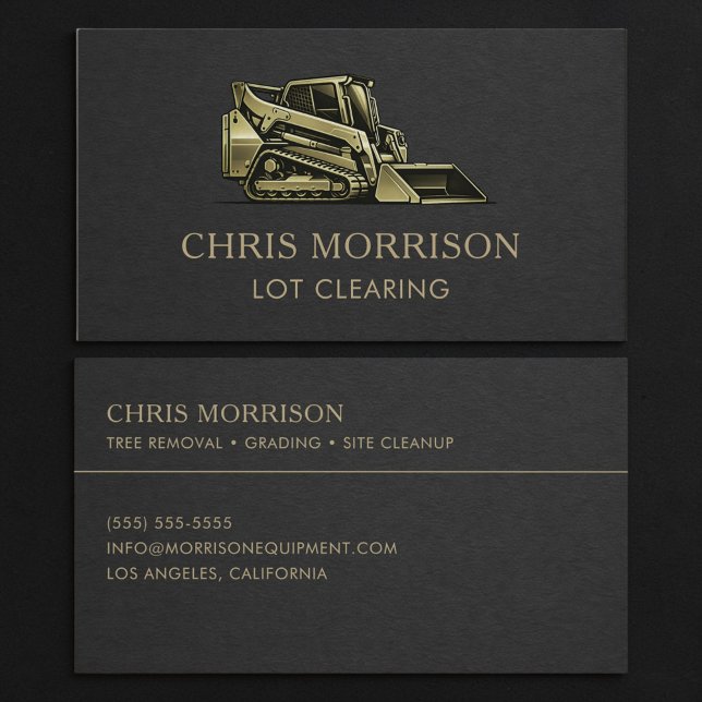 Lot Clearing Contractor Services Business Card (Creator Uploaded)