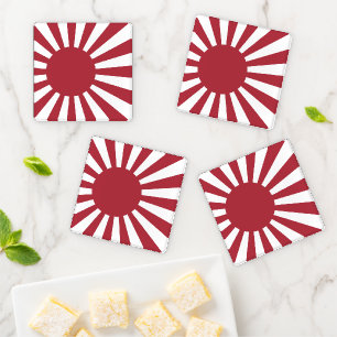 Lot De Dessous-de-verres Drapeau du soleil levant impérial du Japon, Edo à 