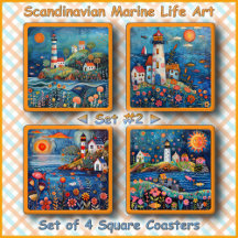 ENSEMBLE DE SOUS-VERRES (4) - Art de la vie marine