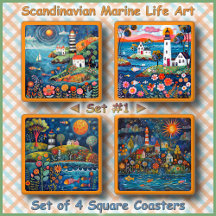 ENSEMBLE DE SOUS-VERRES (4) - Art de la vie marine