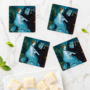 Lot De Dessous-de-verres Musicien de piano Renoir Woman