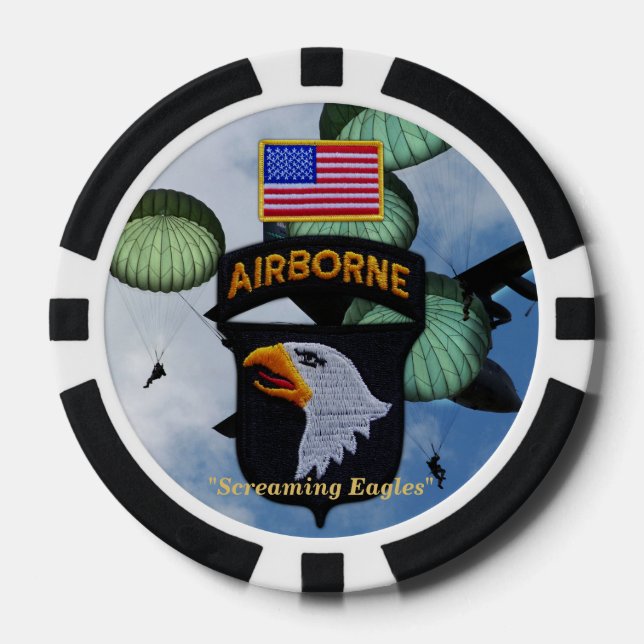 Lot De Jeton De Poker 101e aigle à hurler aéroporté fort campbell (Recto)