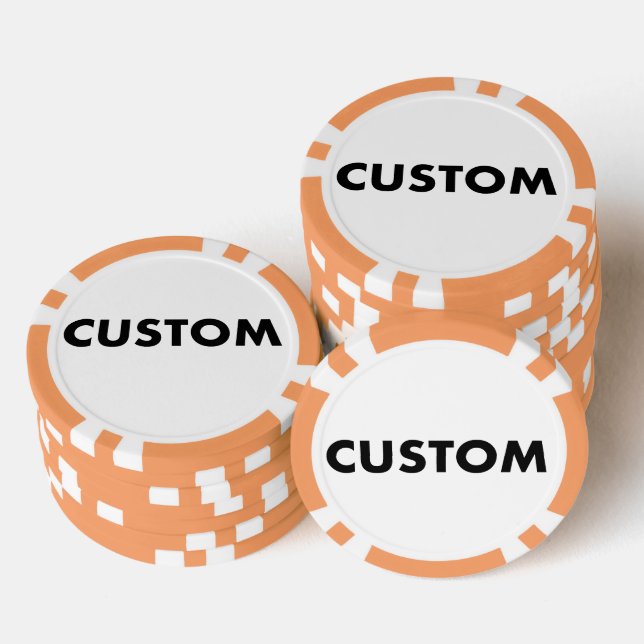 Lot De Jeton De Poker 10 x Personnalisé ORANGE Casino, (Empiler)