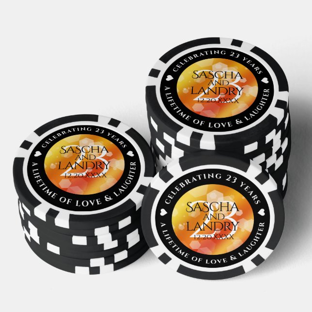 Lot De Jeton De Poker 23e anniversaire de Mariage de Topaz impérial (Empiler)