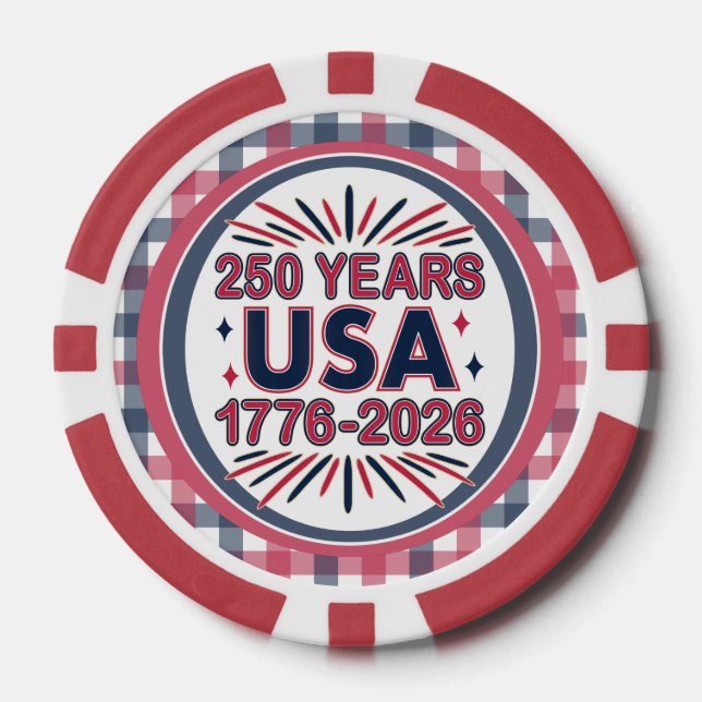 Lot De Jeton De Poker 250 ans USA | Semiquinentenaire 1776-2026 (Recto)