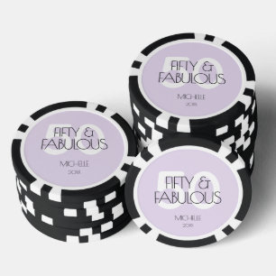 Lot De Jeton De Poker 50 et fabuleux Moderne Purple Cinquante Anniversai