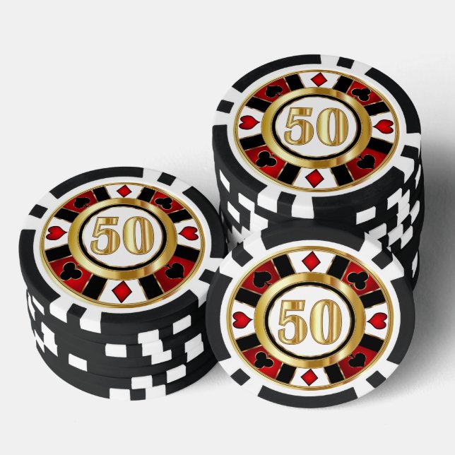 Lot De Jeton De Poker 50 Red Casino Chip Las Vegas (Empiler)