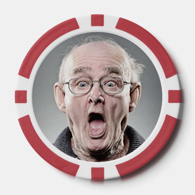 Lot De Jeton De Poker 50e anniversaire drôle Personnalisé Photo Poker Ch (Recto)