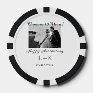 Lot De Jeton De Poker À 10 ans de mariage joyeux anniversaire ajoutez un