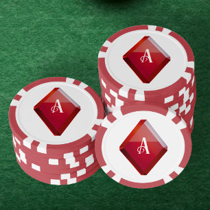 Lot De Jeton De Poker Ace de Diamonds Red Casino Deck de cartes de jeu