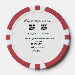 Lot De Jeton De Poker Acheter à la mariée un don de boisson QR Venmo Pay