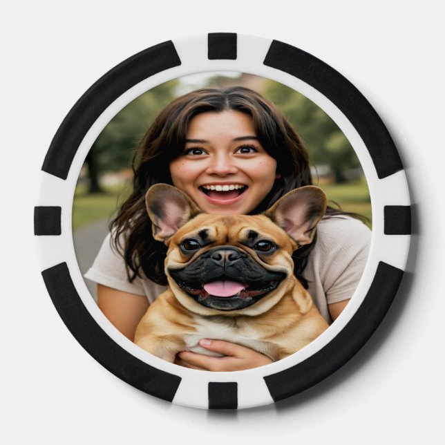 Lot De Jeton De Poker Add French Bulldog Photo Personalize (Recto)