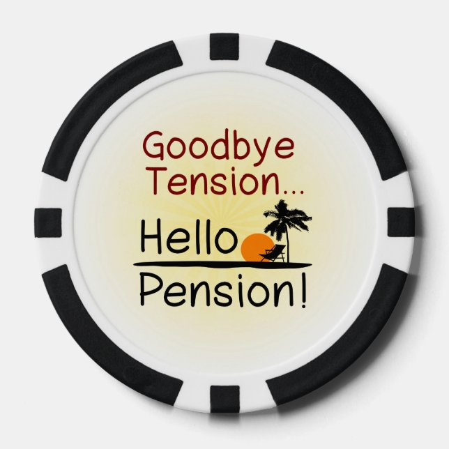 Lot De Jeton De Poker Adieu Tension, Bonjour Pension Drôle Retraite (Recto)