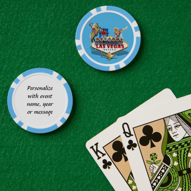 Lot De Jeton De Poker Affiche de bienvenue Las Vegas (Table de poker (double))