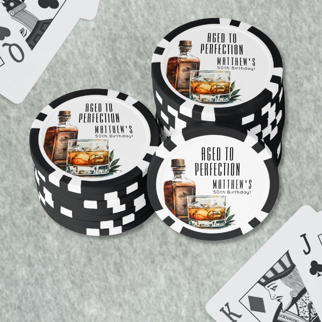 Lot De Jeton De Poker Aged To Perfection Birthday Party (Aged To Perfection Birthday Party Poker Chips)