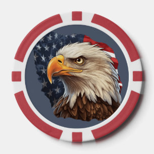 Lot De Jeton De Poker Aigle à drapeau américain