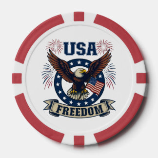 Lot De Jeton De Poker Aigle américain patriotique USA Liberté
