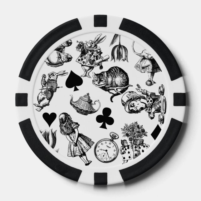 Lot De Jeton De Poker Alice White Rabbit Wonderland Classic (Recto)
