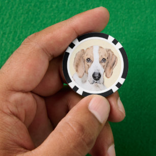 Lot De Jeton De Poker American Foxhound Painting - Joli art original chi