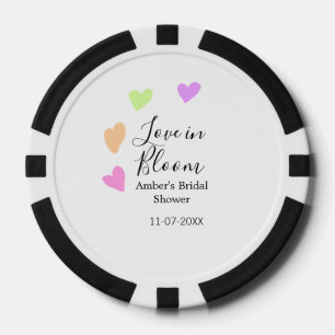 Lot De Jeton De Poker Amour en fleurs cœur coloré nom de la fête de mari