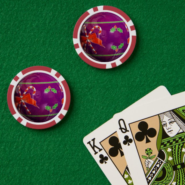 Lot De Jeton De Poker ampoule violette de Noël (Table de poker (double))