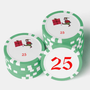 Lot De Jeton De Poker Angry Elf green 25 puce de poker rayé