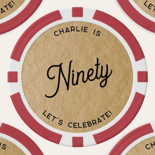 Lot De Jeton De Poker Anniversaire 90 Quatre-vingt-dixième Personnalisé