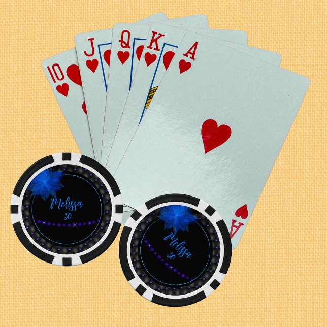 Lot De Jeton De Poker Anniversaire gothique noir et bleu (Créateur téléchargé)