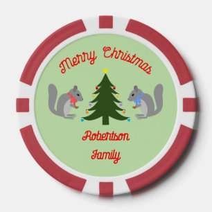 Lot De Jeton De Poker Arbre de Noël décorant écureuils sur mesure