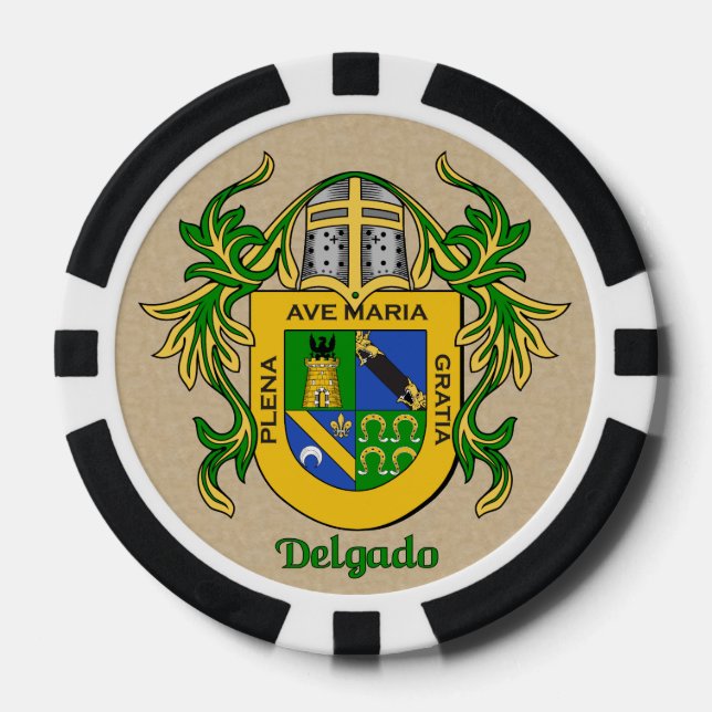 Lot De Jeton De Poker Armoiries héraldiques de Delgado (Recto)