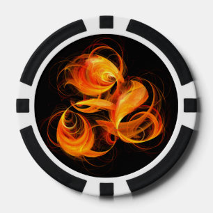 Lot De Jeton De Poker Art Abstrait Fireball