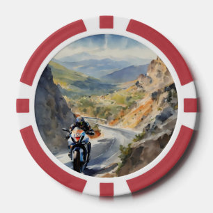 Lot De Jeton De Poker Aventure à grande vitesse dans un paysage montagna