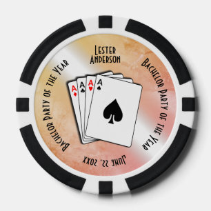 Lot De Jeton De Poker Bachelor Party Custom Memento Peach Touch