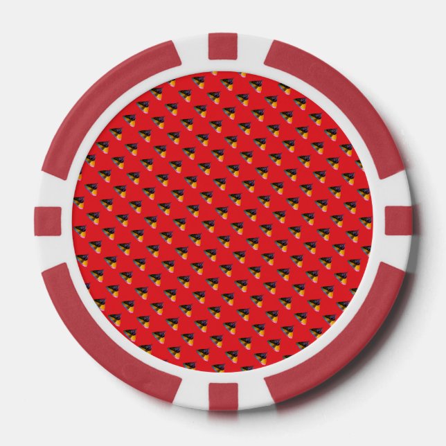 Lot De Jeton De Poker Baisers de chien bleu Répéter rouge (Recto)