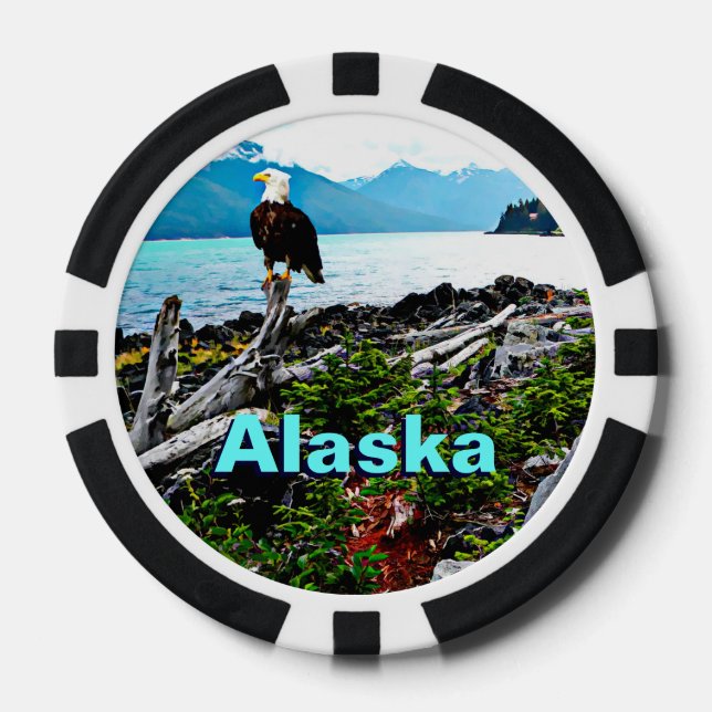 Lot De Jeton De Poker Bald Eagle Sur La Côte De L'Alaska (Recto)