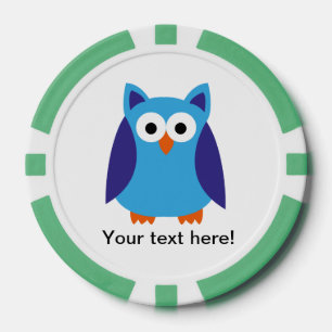 Lot De Jeton De Poker Bande dessinée bleue de hibou