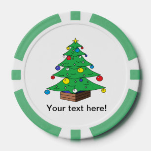 Lot De Jeton De Poker Bande dessinée décorée d'arbre de Noël
