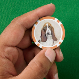 Lot De Jeton De Poker Basset Hound Peinture - Cute Original Chien Art