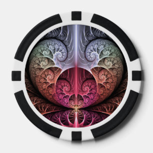 Lot De Jeton De Poker Battement de cœur, art fractal surréaliste abstrai