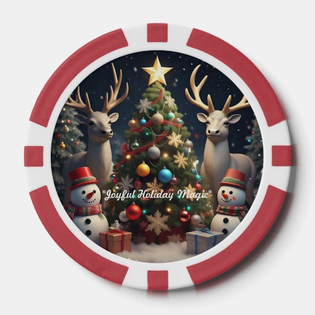 Lot De Jeton De Poker "Beauté des arbres de Noël" (Recto)