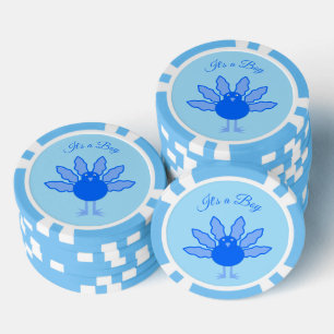 Lot De Jeton De Poker Bébé bleu mignon Garçon Thanksgiving Turquie Perso