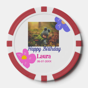 Lot De Jeton De Poker Bébé enfants 1er anniversaire ajouter le nom date 