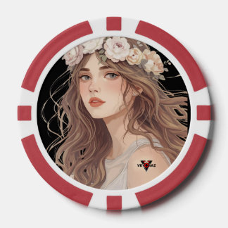 Lot De Jeton De Poker Belle Fille Anime Florale – Esthétique Pastel Douc