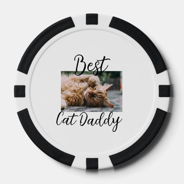 Lot De Jeton De Poker Best cat Daddy parents pet photo dad mom simple  (Recto)
