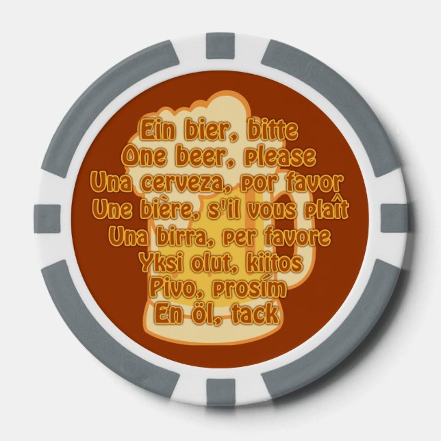 Lot De Jeton De Poker BIÈRE en langues puces personnalisées (Recto)