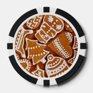 Lot De Jeton De Poker Biscuits en pain d'épices de Noël