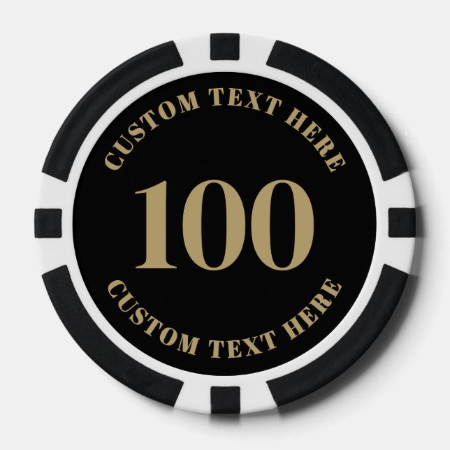 Lot De Jeton De Poker Black Gold 100 Numbered (Recto)