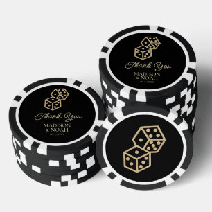 Lot De Jeton De Poker Black & Gold Dice Casino Mariage Favoriser Chips d