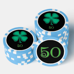 Lot De Jeton De Poker Black Irish bleu clair 50 puce de poker rayé