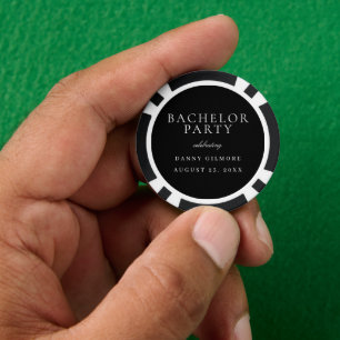 Lot De Jeton De Poker Black & White Classic Hommes Bachelor Party